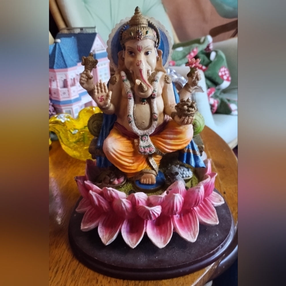 Vintage Ganesh Statue Hindu Lord Of Success Elephant God Large